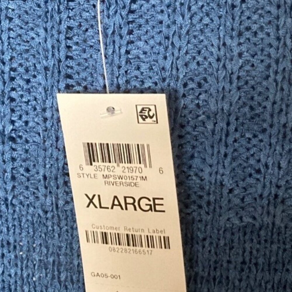 NWT MELISSA PAIGE WOMENS CREW SHORT-SLEEVE KNIT RIVERSIDE BLUE XL - Picture 3 of 6